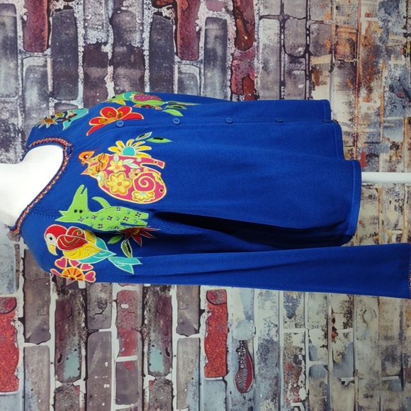 Arriviste "Fanciful" Applique/Beaded Cardigan Sweater - Picture 3 of 10